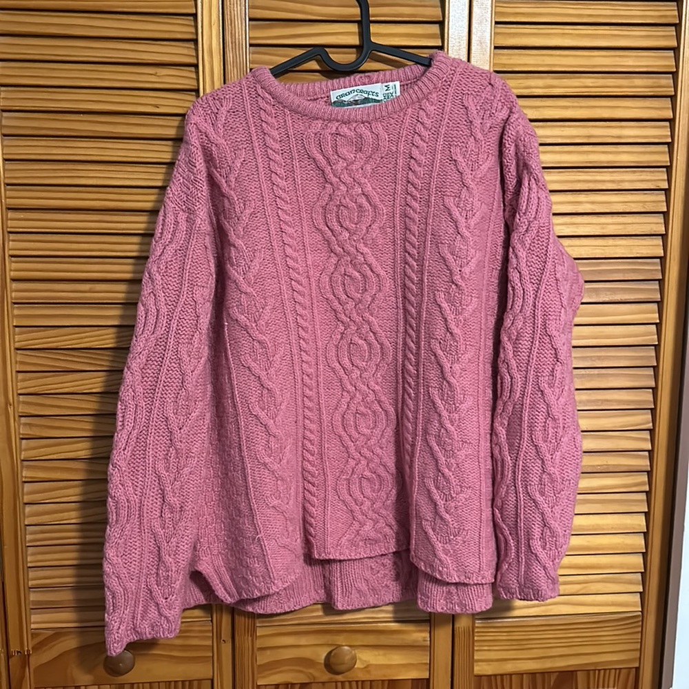 Aran Crafts Pink Crewneck Sweater
